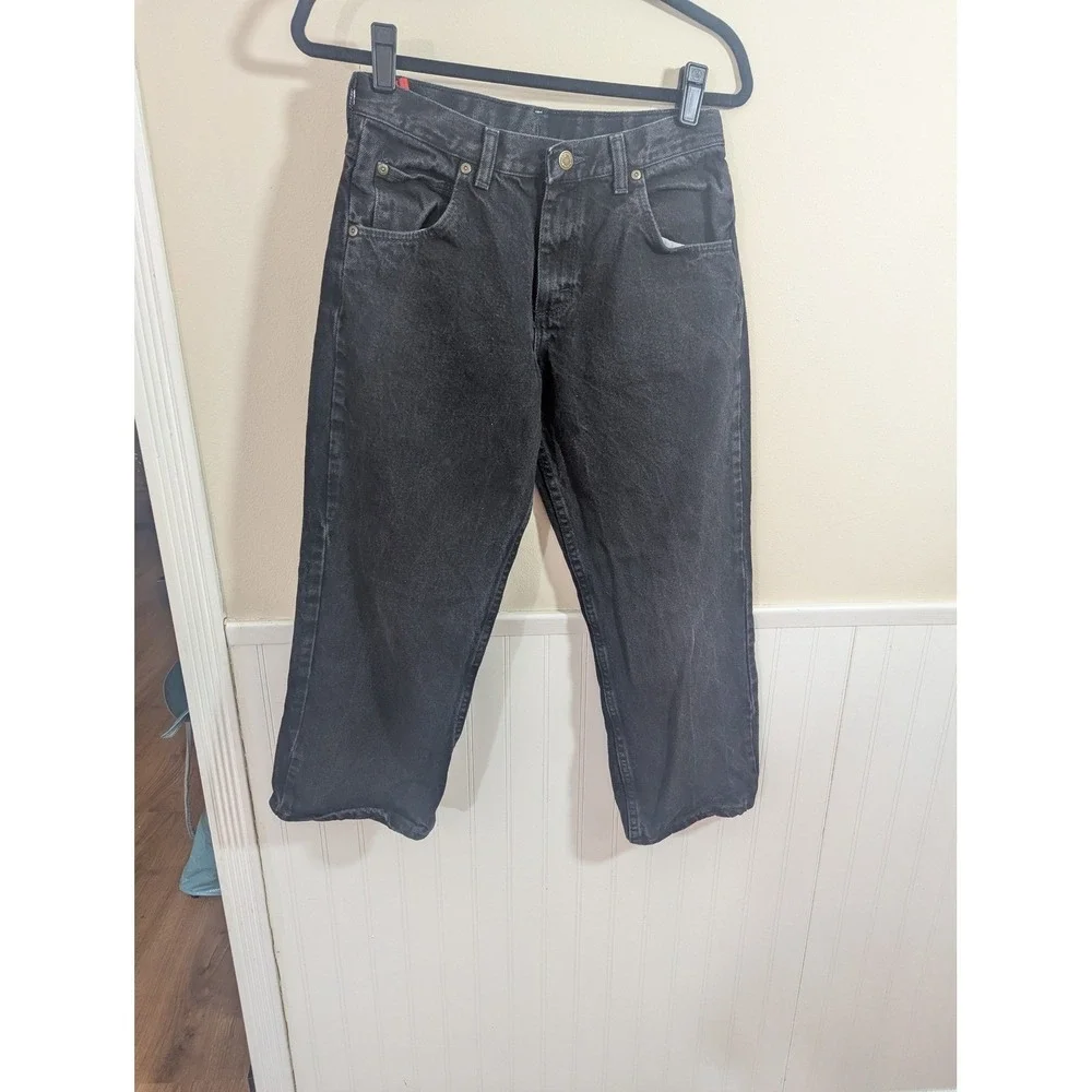 Wrangler Straight Leg Jeans‎ Boys 12 Husky BlackAdjustable Waist 955HUCB